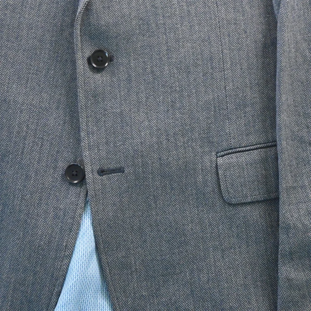 Banana Republic 44R 932401 Blue Herringbone Mens Blazer Suit Jacket Sport Coat‎